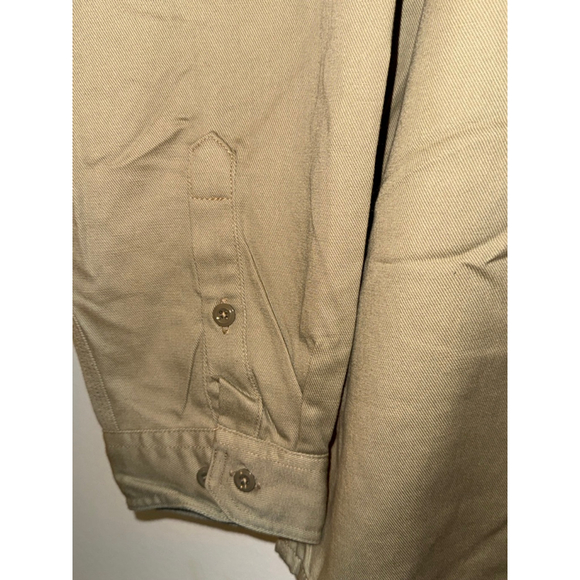 Men's Carhartt Khaki Flame Resistant Tan Casual Button Down Shirt size 2XLT NWT - Picture 6 of 10